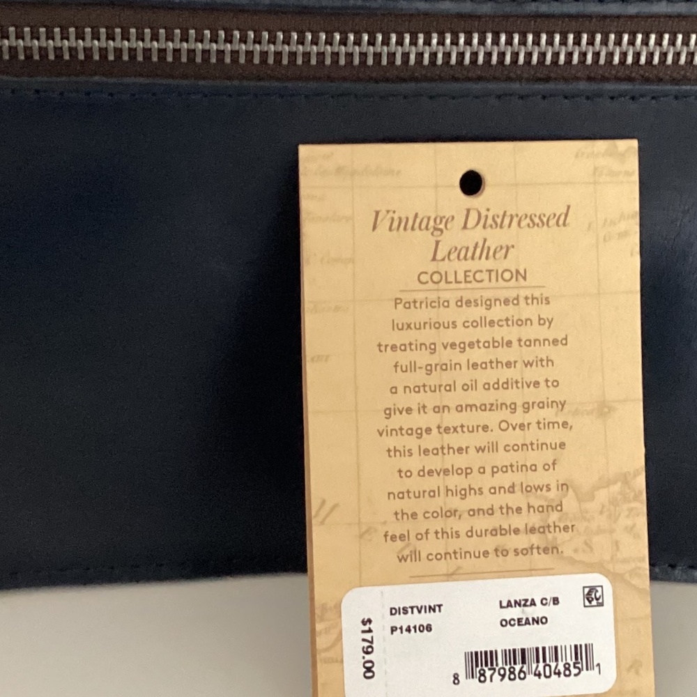 NWT PATRICIA NASH NAVY BLUE LEATHER CROSSBODY BAG PURSE - Picture 10 of 14